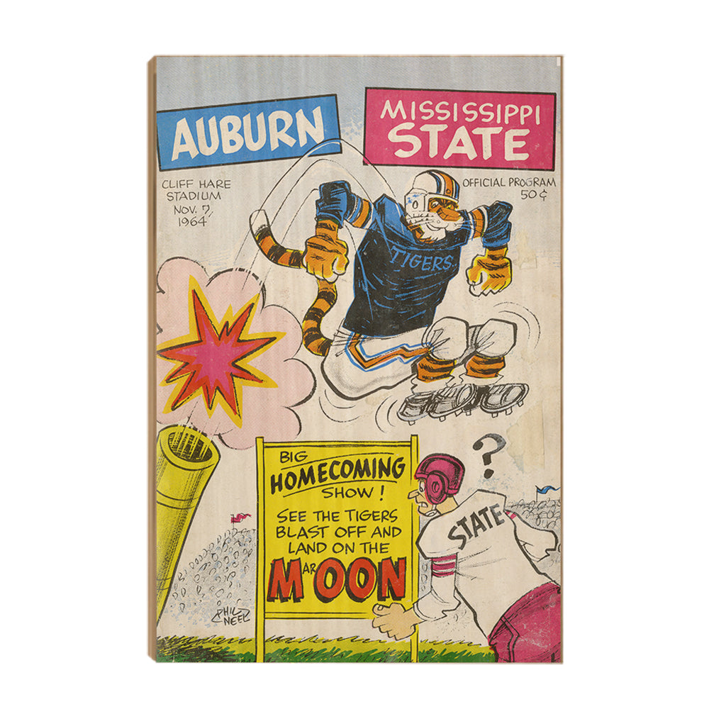 AUBURN TIGERS - Vintage Auburn vs. Mississippi Official Program Cover 11.7.64 - College Wall Art #Canvas