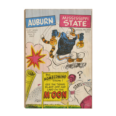 AUBURN TIGERS - Vintage Auburn vs. Mississippi Official Program Cover 11.7.64 - College Wall Art #Wood