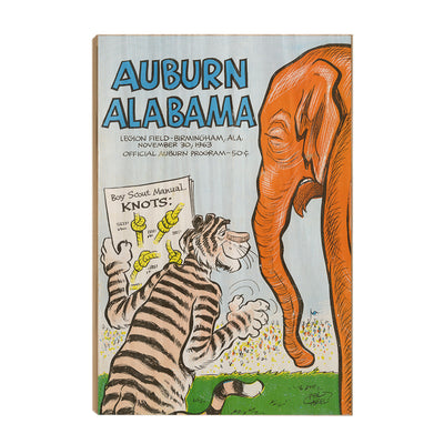 Auburn Tigers - Auburn vs Alabama Official Program Cover 11.30.63 - College Wall Art #Wood