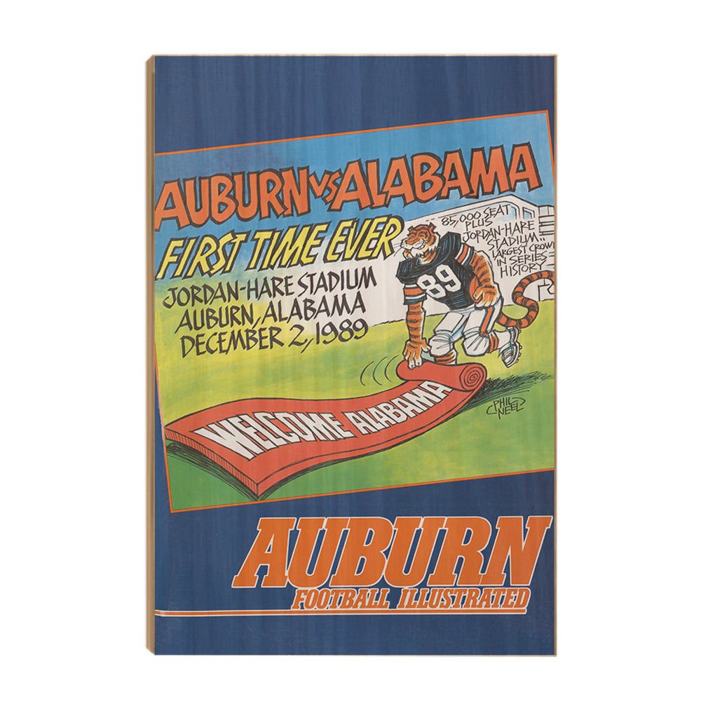 Auburn Tigers - Vintage Auburn vs Alabama-First Time Ever Jordan Hare 12.2.89 - College Wall Art #Canvas