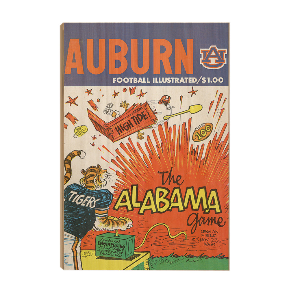 Auburn Tigers - Auburn Football Illustrated The Alabama Game 11.29.69 - College Wall Art #Canvas