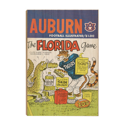 Auburn Tigers - Auburn Football Illustrated the Florida Game 11.1.69 - College Wall Art #Wood