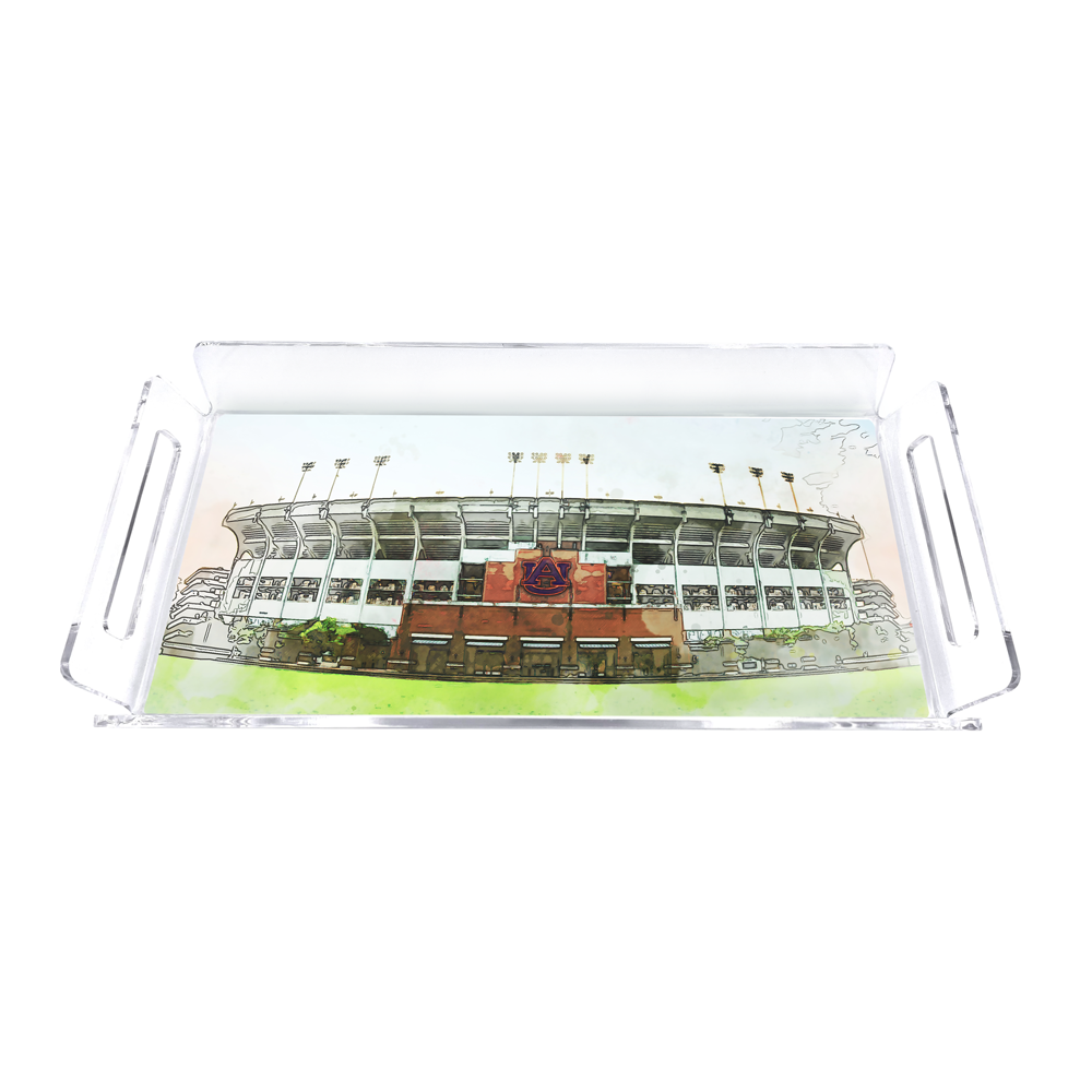 Auburn Tigers - Jordan-Hare Stadium Watercolor Decorative Tray
