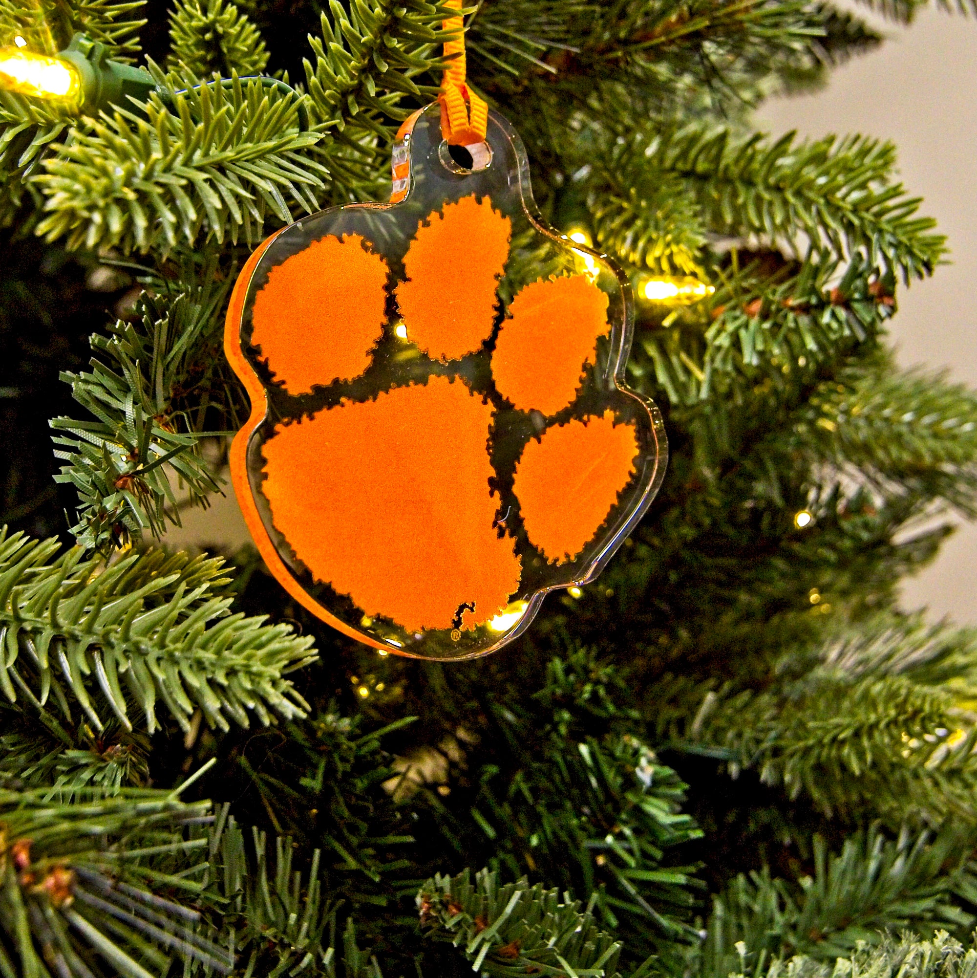 Clemson Tigers - Paw Mark Orange Ornament & Bag Tag - College Wall Art