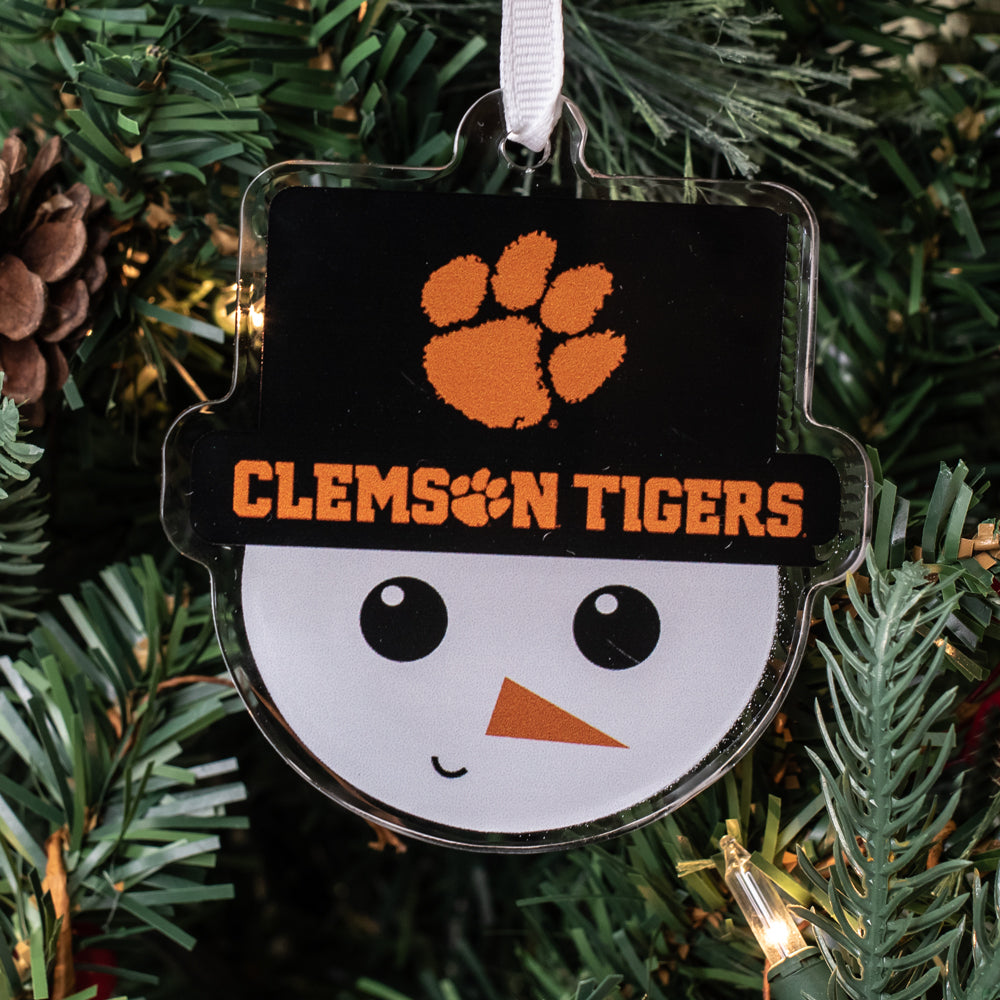 Clemson Tigers - Clemson Snowman Head Double-Sided Ornament