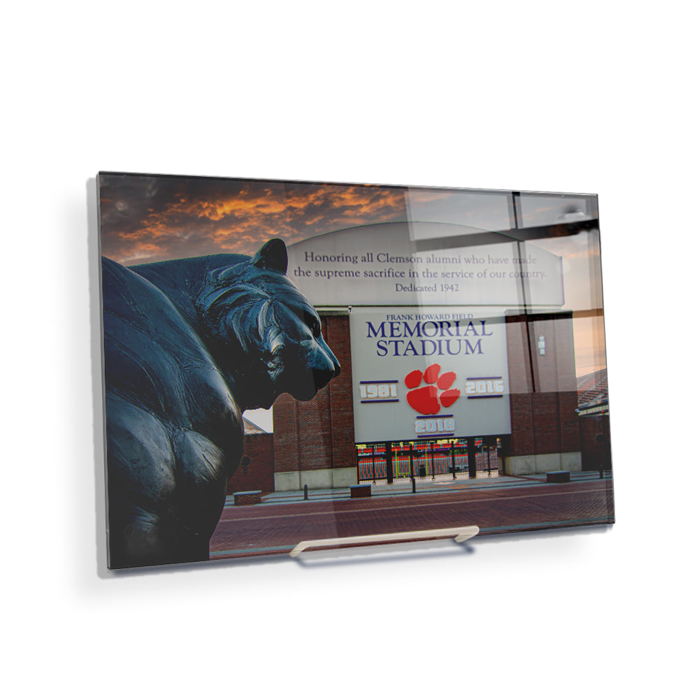 Clemson Tigers - Memorial Stadium Sunset - College Wall Art #Canvas