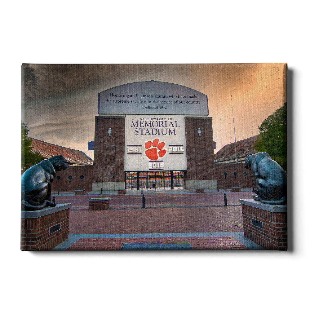 Clemson Tigers - Watchfull Eyes Sunset - College Wall Art #Canvas