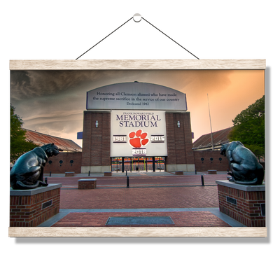 Clemson Tigers - Watchfull Eyes Sunset - College Wall Art #Hanging Canvas