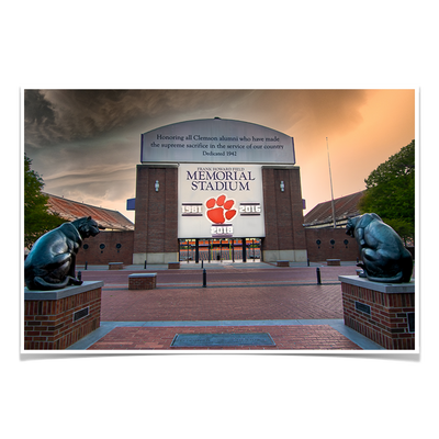 Clemson Tigers - Watchfull Eyes Sunset - College Wall Art #Poster
