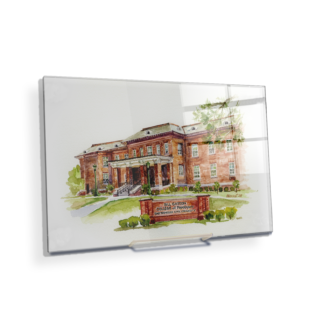 ETSU - Bill Gatton College of Pharmacy Watercolor - College Wall Art #Canvas