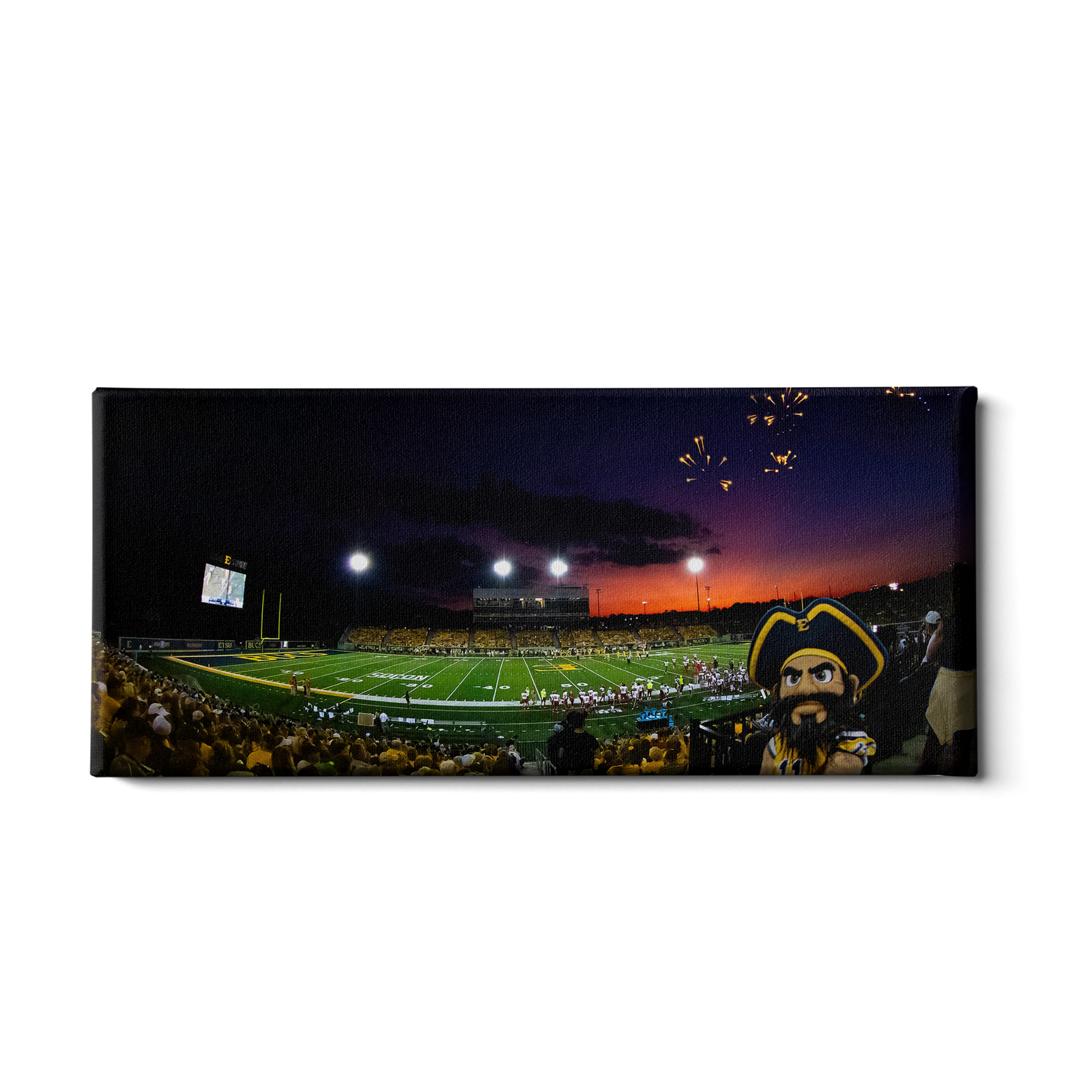 ETSU - Sunset Score with Bucky Panoramic - College Wall Art#Canvas