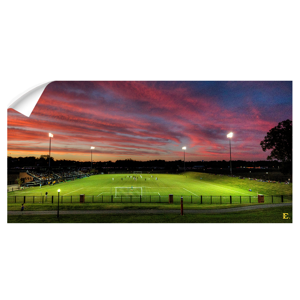 ETSU - Soccer Sunset Panoramic - College Wall Art#Canvas