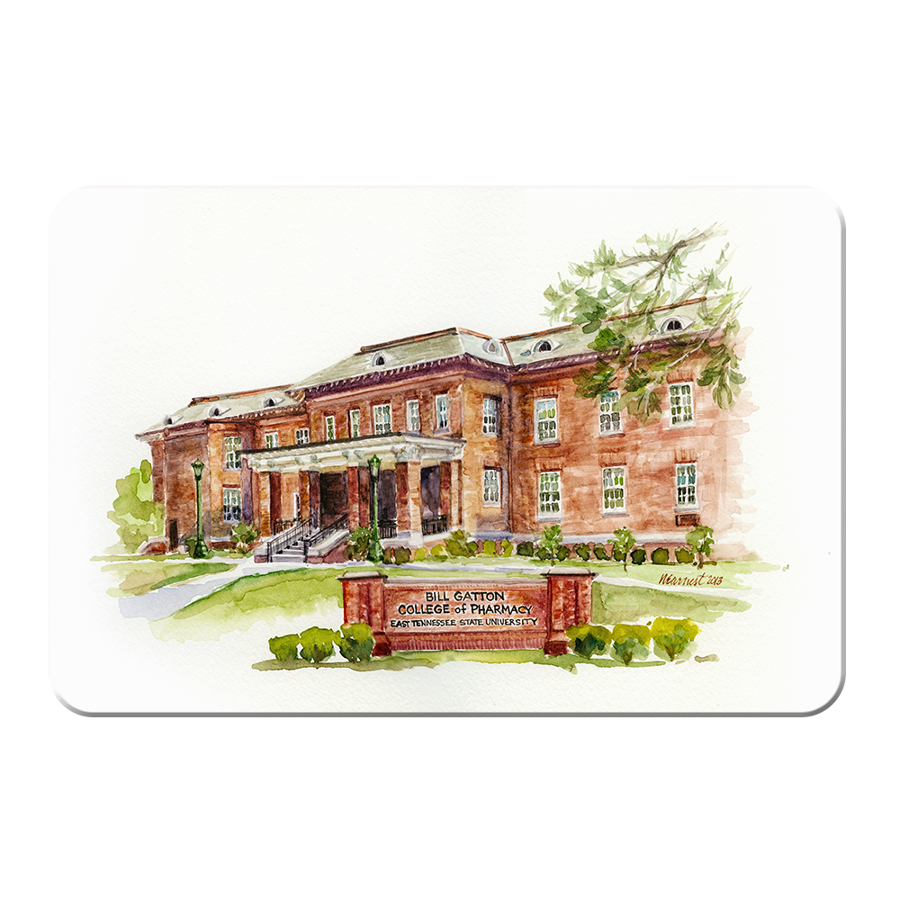 ETSU - Bill Gatton College of Pharmacy Watercolor - College Wall Art #Canvas