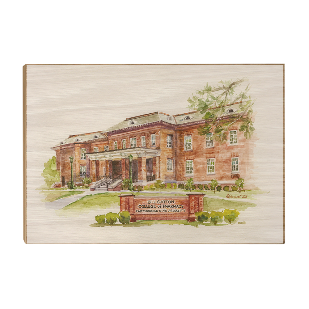 ETSU - Bill Gatton College of Pharmacy Watercolor - College Wall Art #Canvas