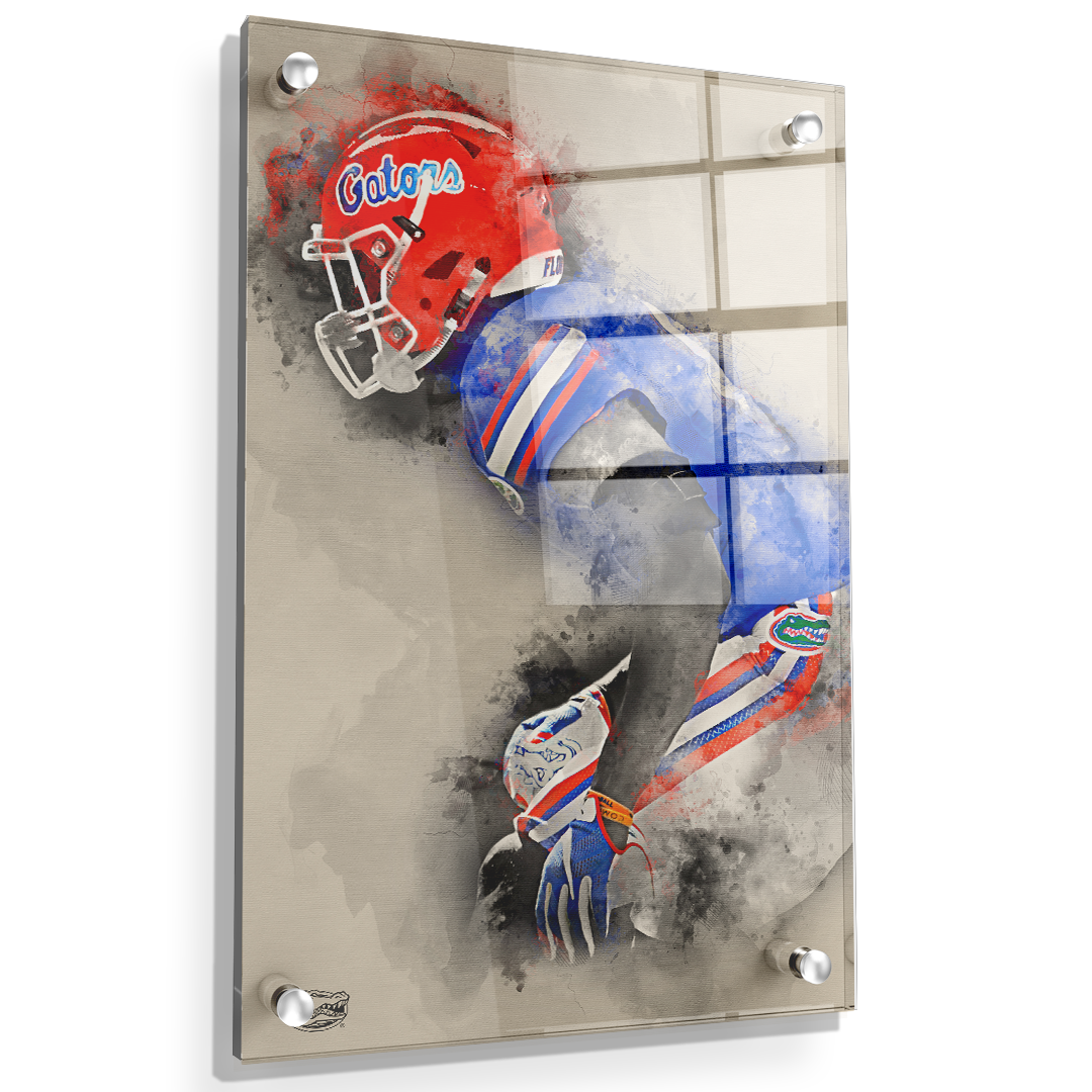 Florida Gators - Gator Defend Watercolor - College Wall Art #Canvas