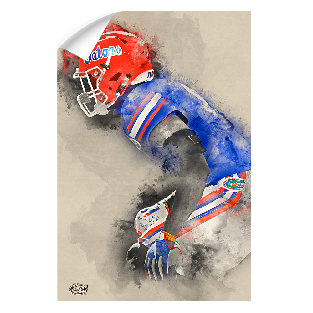 Florida Gators - Gator Defend Watercolor - College Wall Art #Canvas