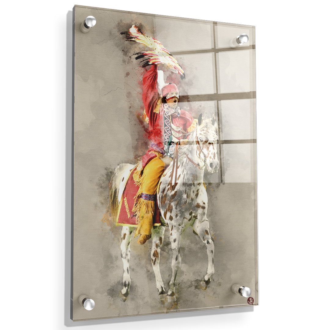 Florida State Seminoles - Osceola Watercolor - College Wall Art #Canvas