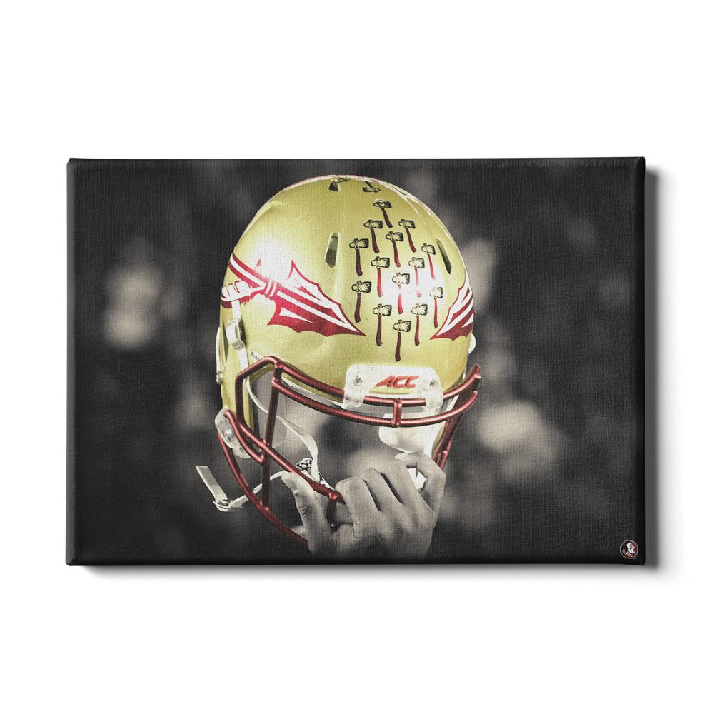 Florida State Seminoles - Seminole Helmet Held High - College Wall Art #Canvas