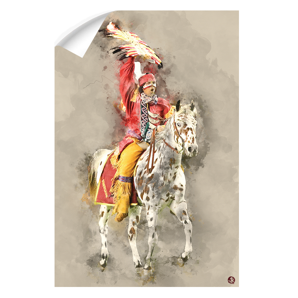 Florida State Seminoles - Osceola Watercolor - College Wall Art #Canvas