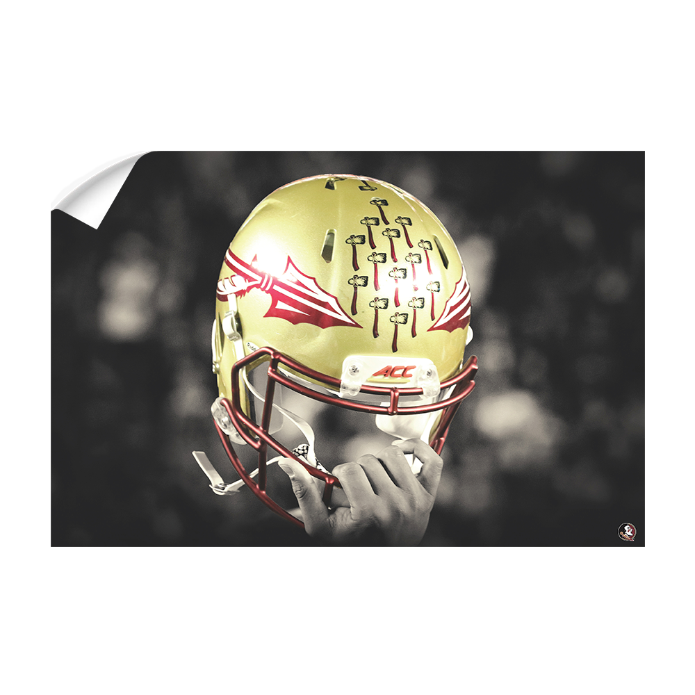 Florida State Seminoles - Seminole Helmet Held High - College Wall Art #Canvas