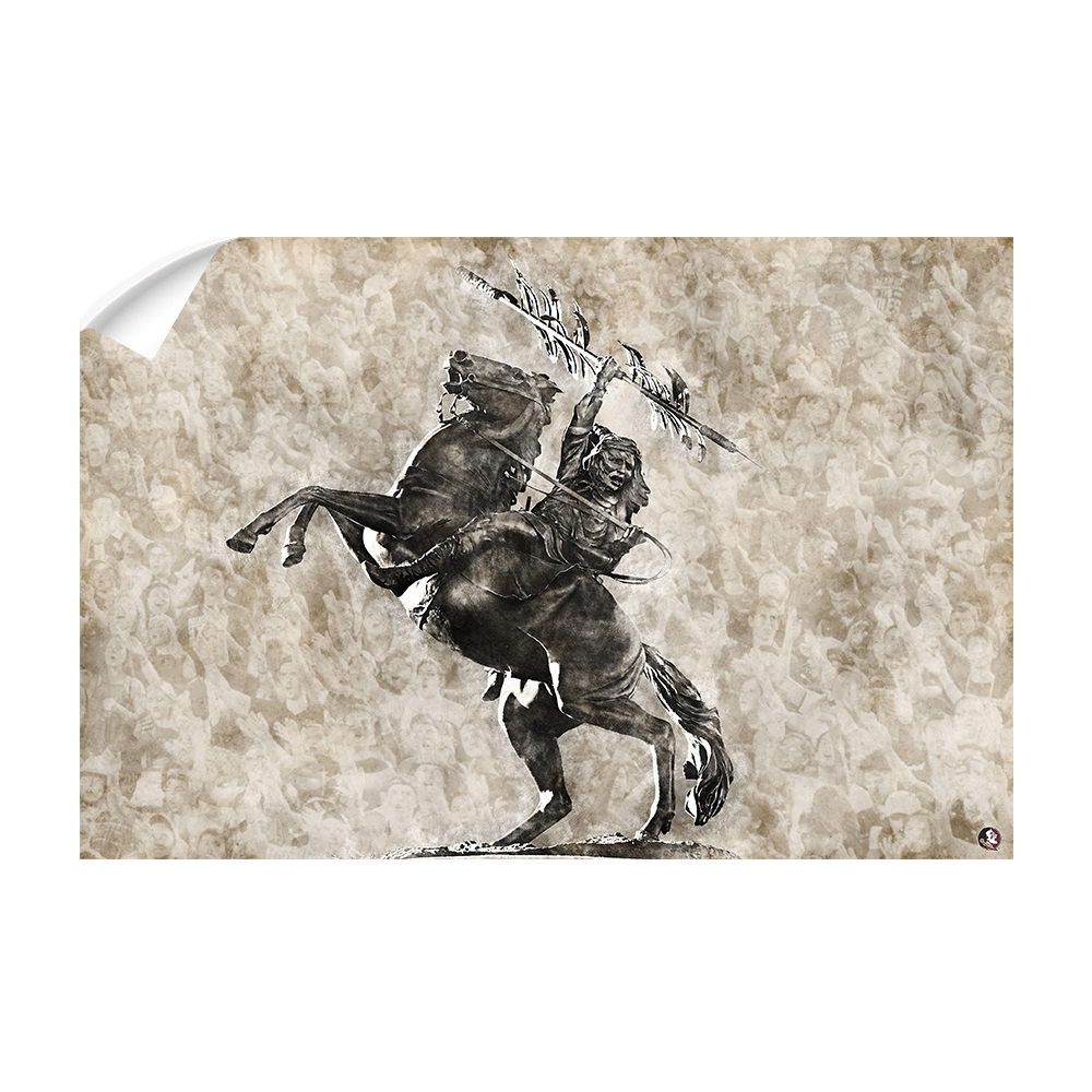 Florida State Seminoles - Vintage Osceola - College Wall Art #Canvas