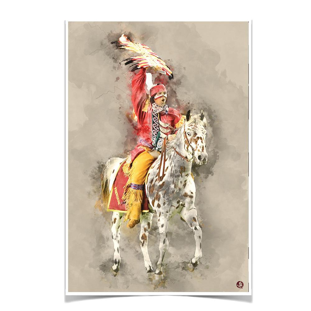 Florida State Seminoles - Osceola Watercolor - College Wall Art #Canvas