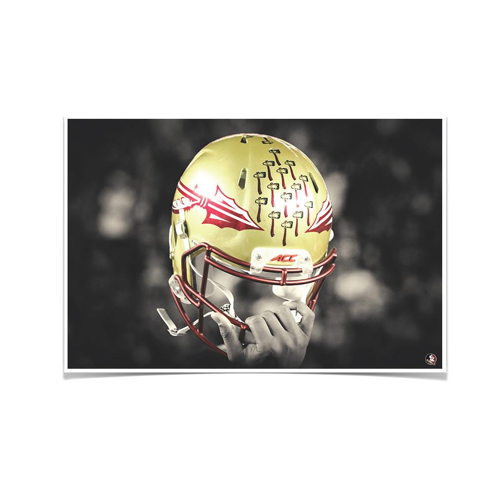 Florida State Seminoles - Seminole Helmet Held High - College Wall Art #Canvas