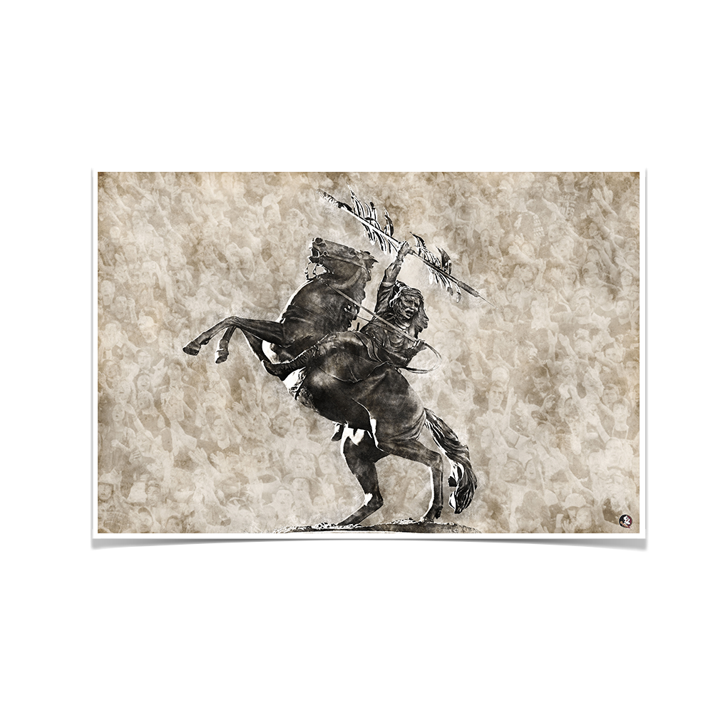 Florida State Seminoles - Vintage Osceola - College Wall Art #Canvas