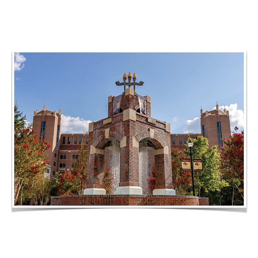 Florida State Seminoles - Fountains and Football - College Wall Art #Canvas