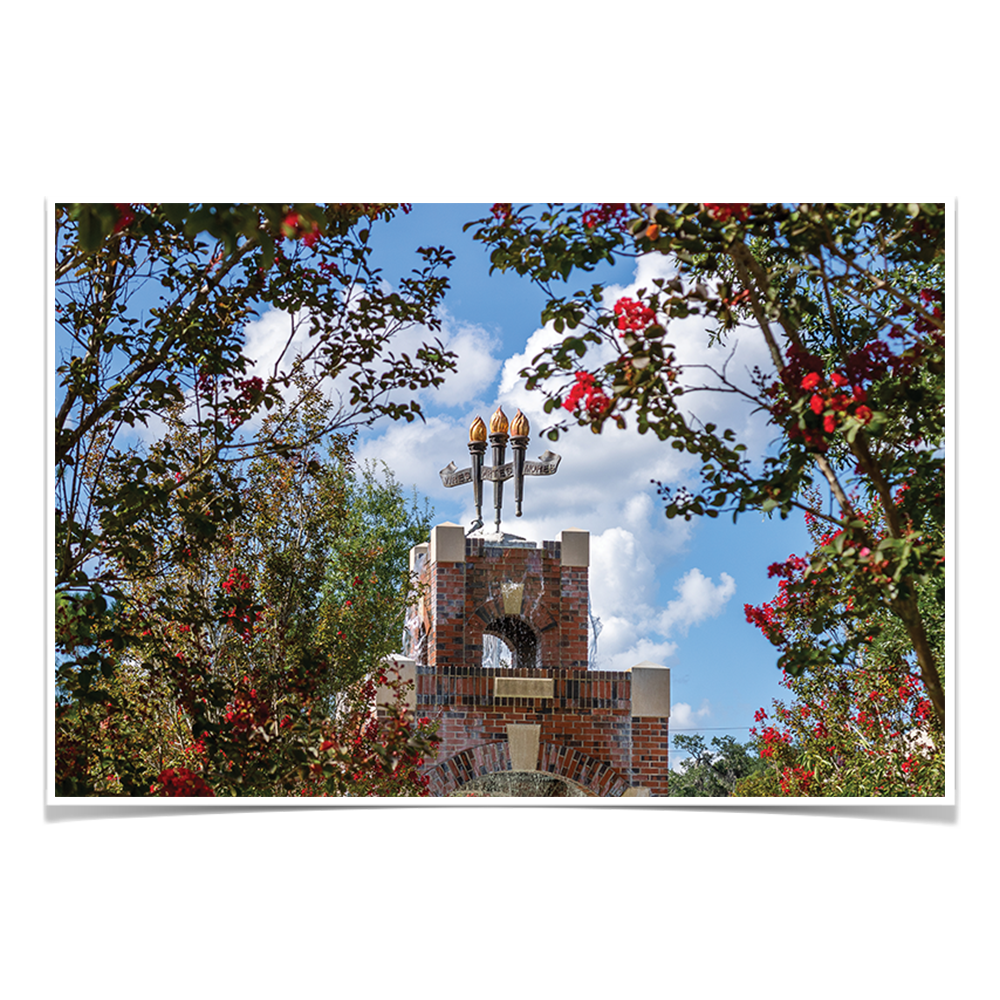 Florida State Seminoles - Red Bloom Framed Torches - College Wall Art #Canvas