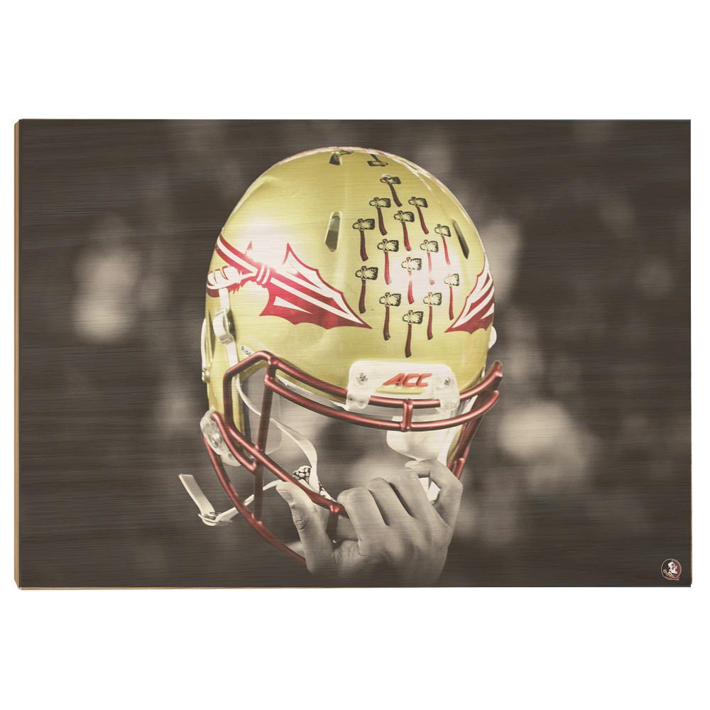 Florida State Seminoles - Seminole Helmet Held High - College Wall Art #Canvas