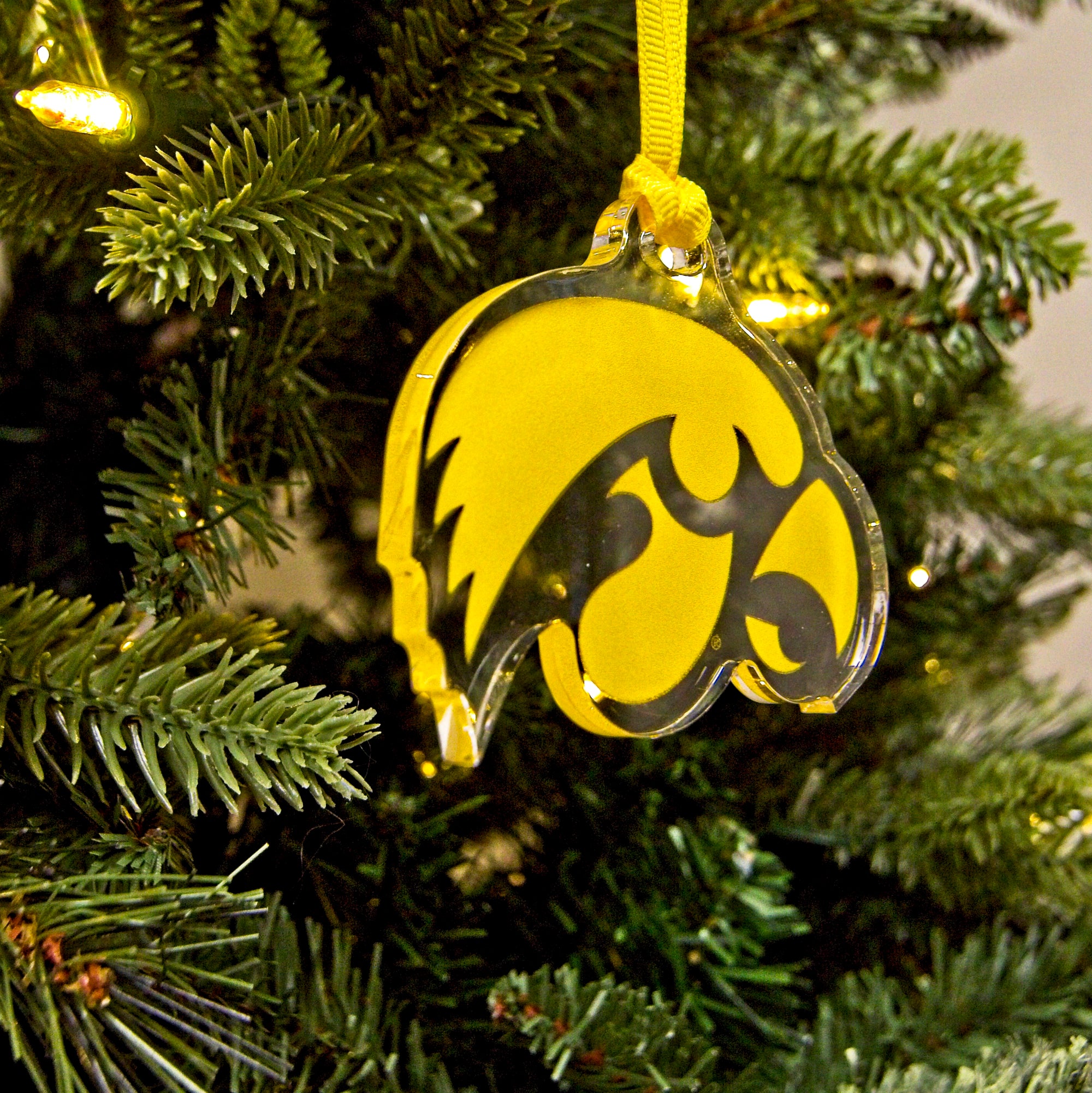 Iowa Hawkeyes - Hawkeye Gold Tigerhawk Dimensional Ornament & Bag Tag