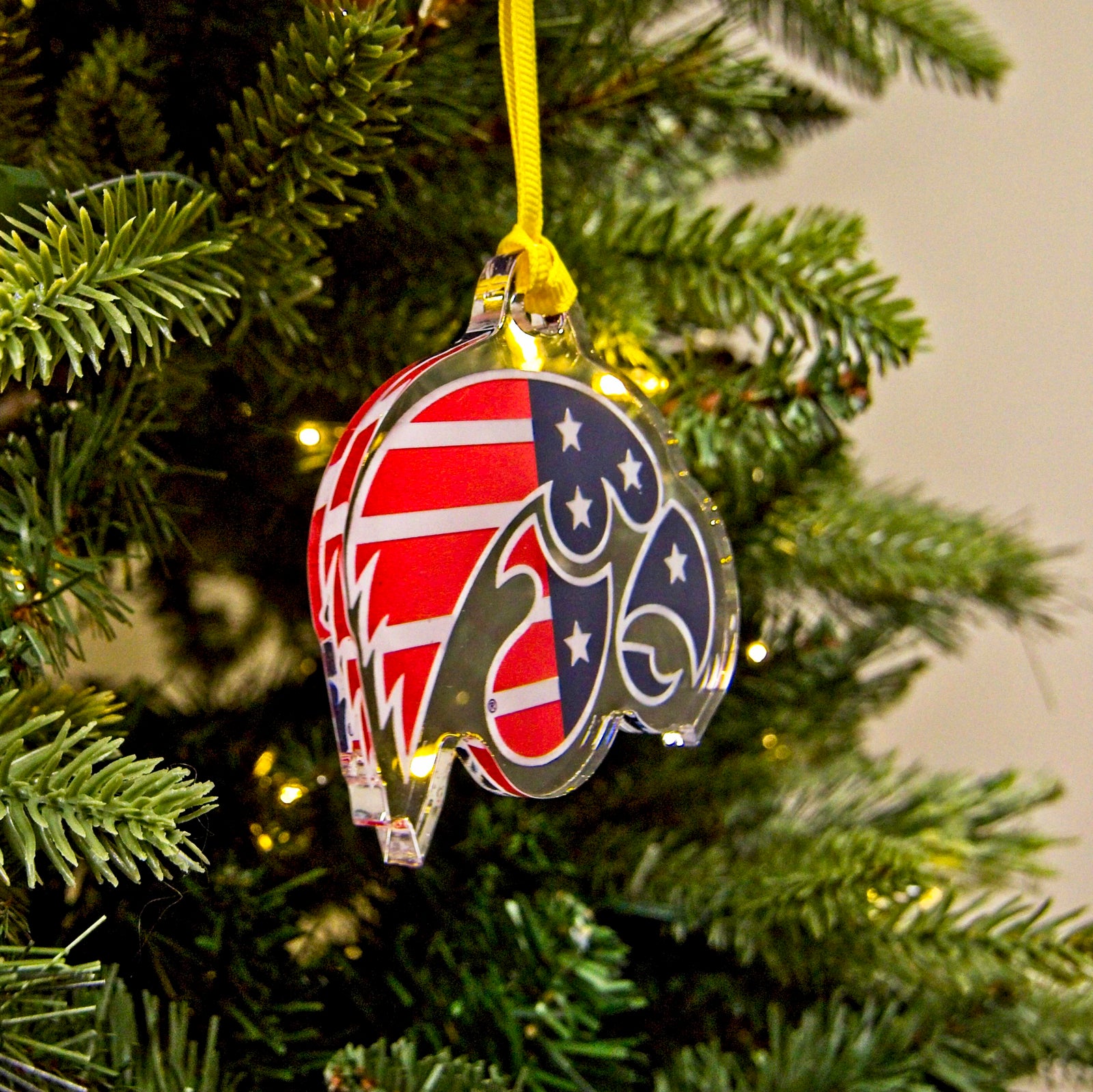 Iowa Hawkeyes - Hawkeye Stars & Stripes Dimensional Ornament & Bag Tag