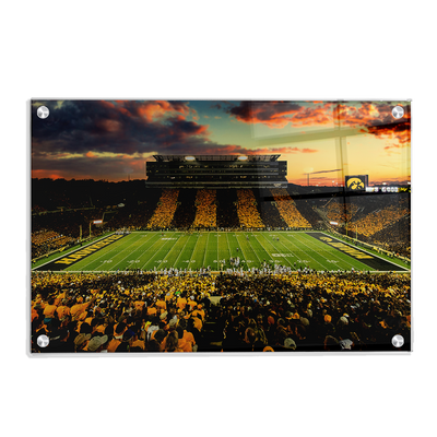 Iowa Hawkeyes - Kinnick Stadium Stripe Out Sunset - College Wall Art #Acrylic