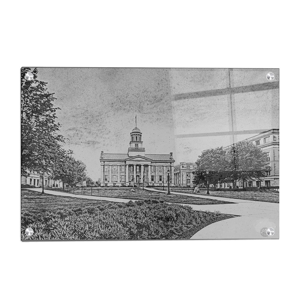 Iowa Hawkeyes - Campus Sketch - College Wall Art #Canvas