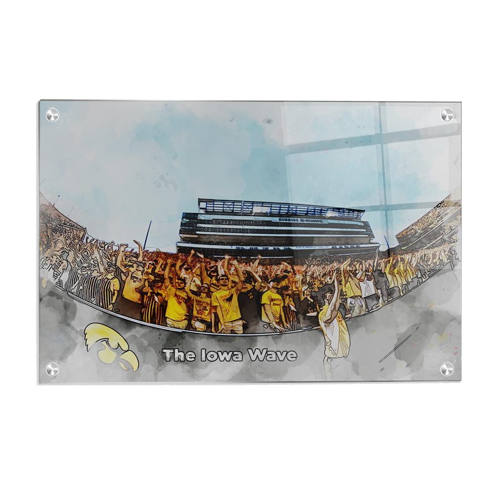 Iowa Hawkeyes - Iowa Wave Watercolor - College wall art #Canvas