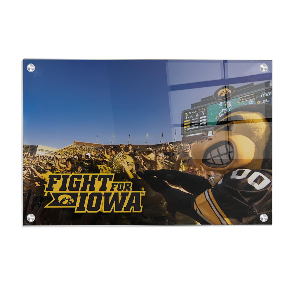 Iowa Hawkeyes - Herky Fight for Iowa - College Wall Art #Canvas