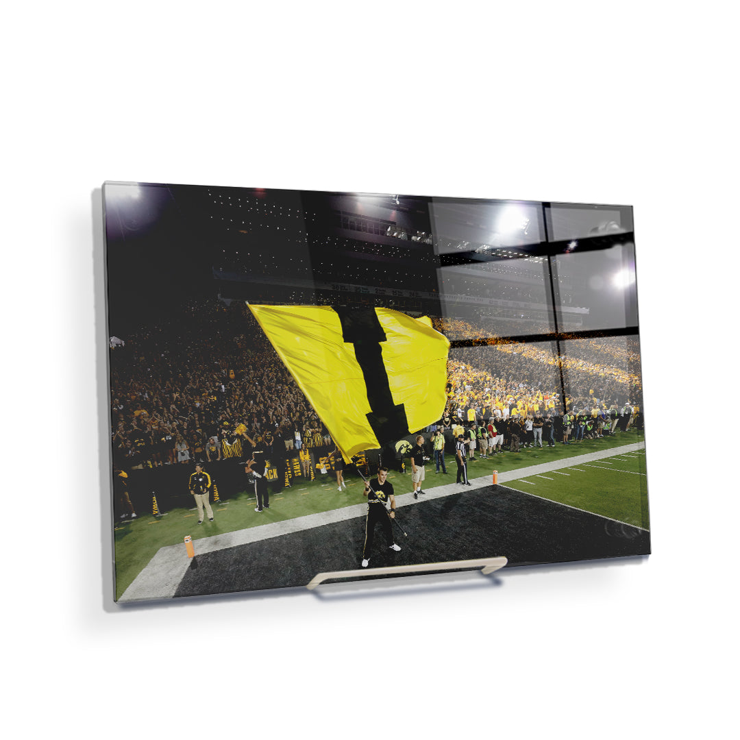 Iowa Hawkeyes - Iowa Flag - College Wall Art #Canvas