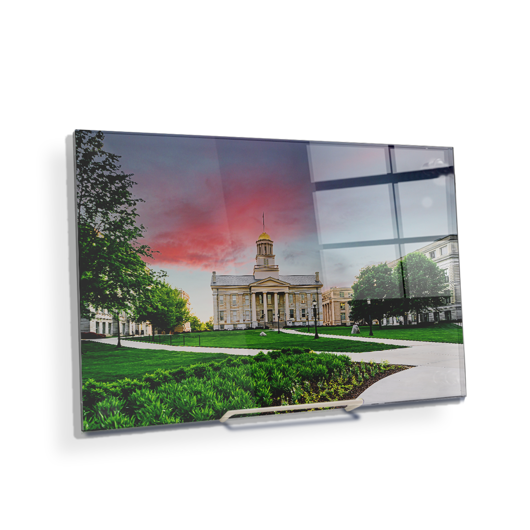 Iowa Hawkeyes - Campus Sunset Painting - College Wall Art #Canvas