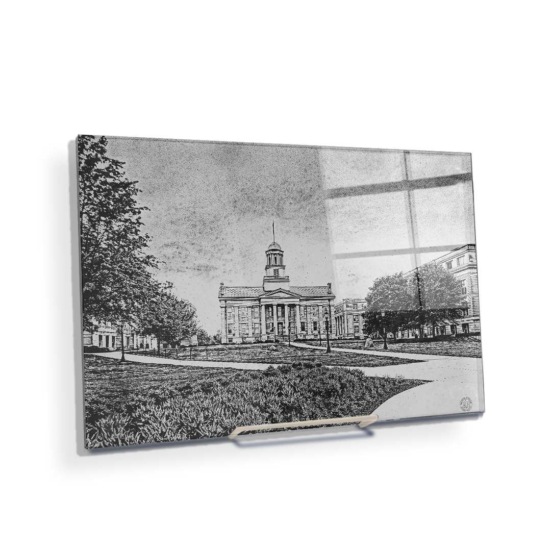 Iowa Hawkeyes - Campus Sketch - College Wall Art #Canvas