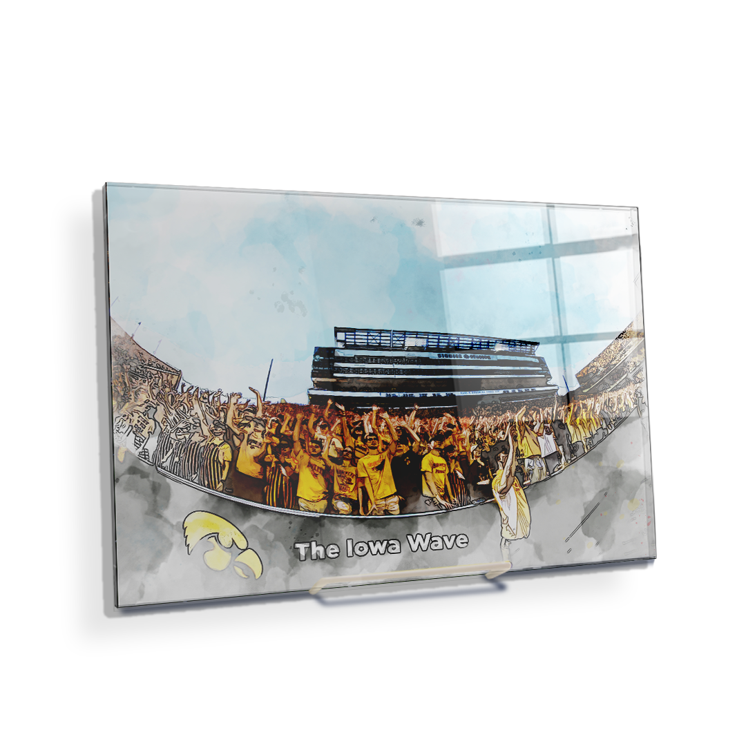 Iowa Hawkeyes - Iowa Wave Watercolor - College wall art #Canvas