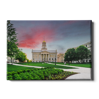 Iowa Hawkeyes - Campus Sunset Painting - College Wall Art #Canvas