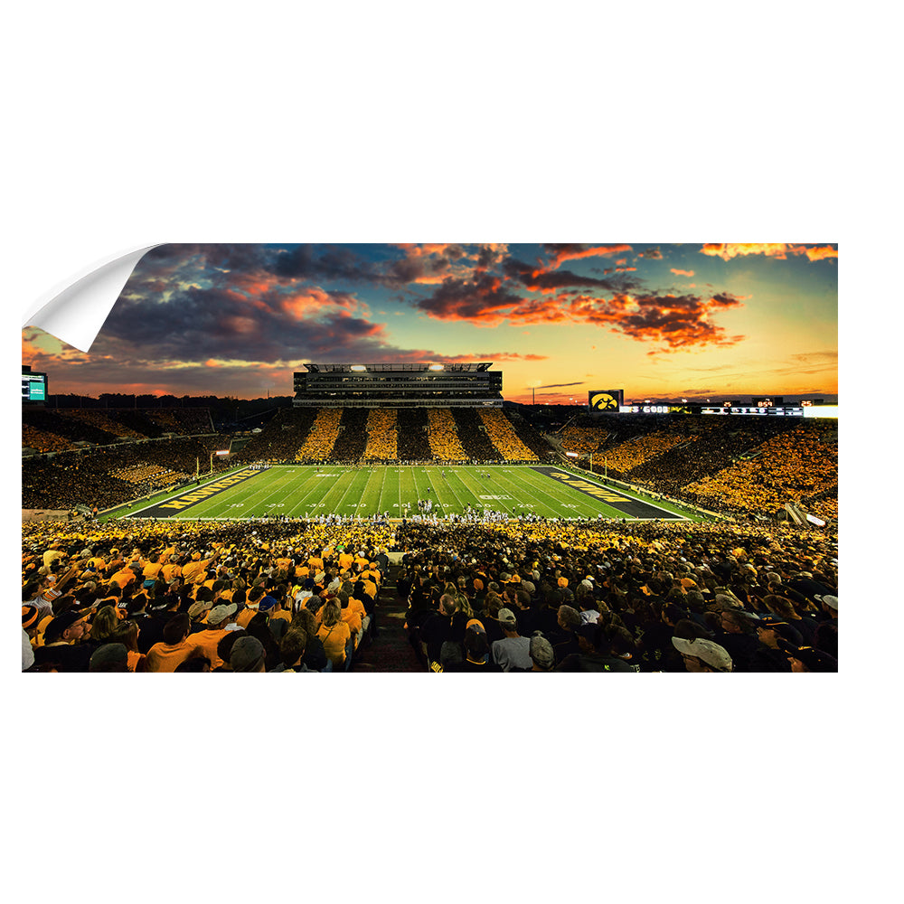Iowa Hawkeyes - Black and Gold Pano - College Wall Art #Canvas