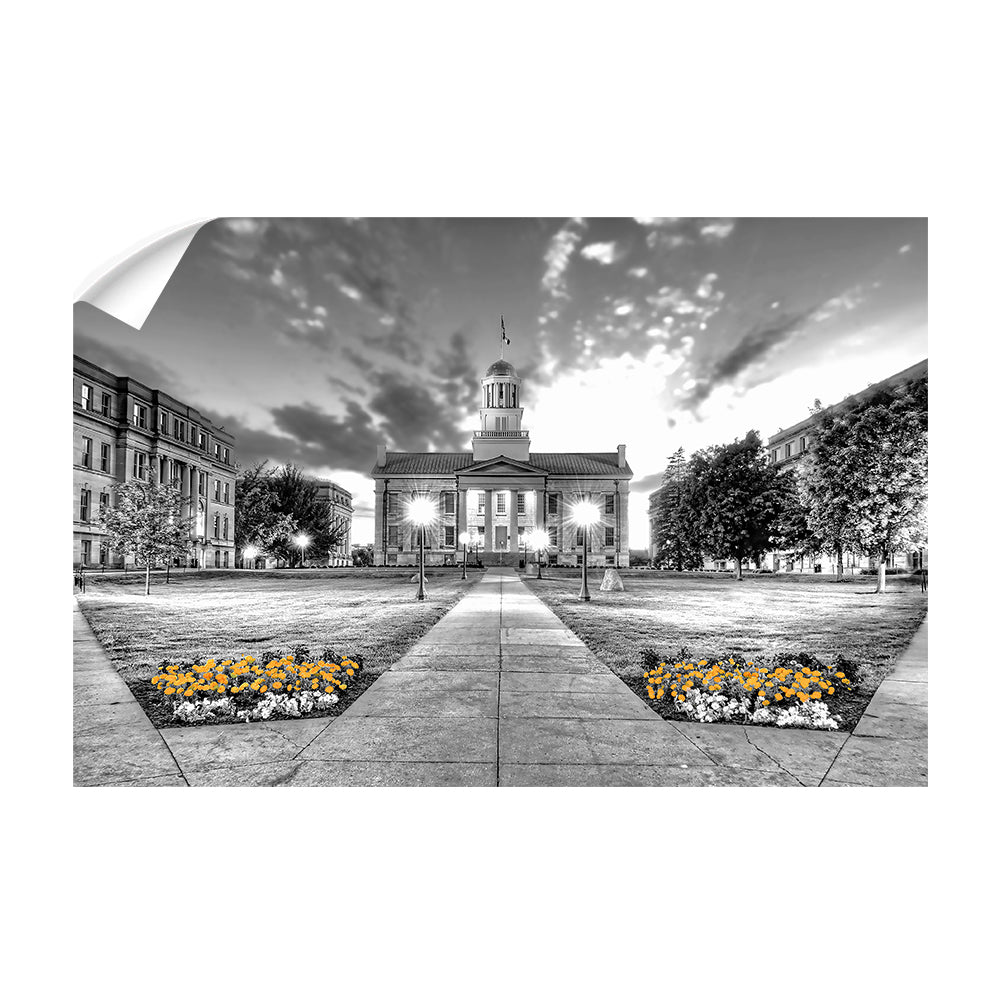 Iowa Hawkeyes - Pentacrest Black and Gold - College Wall Art #Canvas