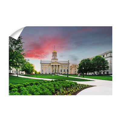 Iowa Hawkeyes - Campus Sunset Painting - College Wall Art #Wall Decal