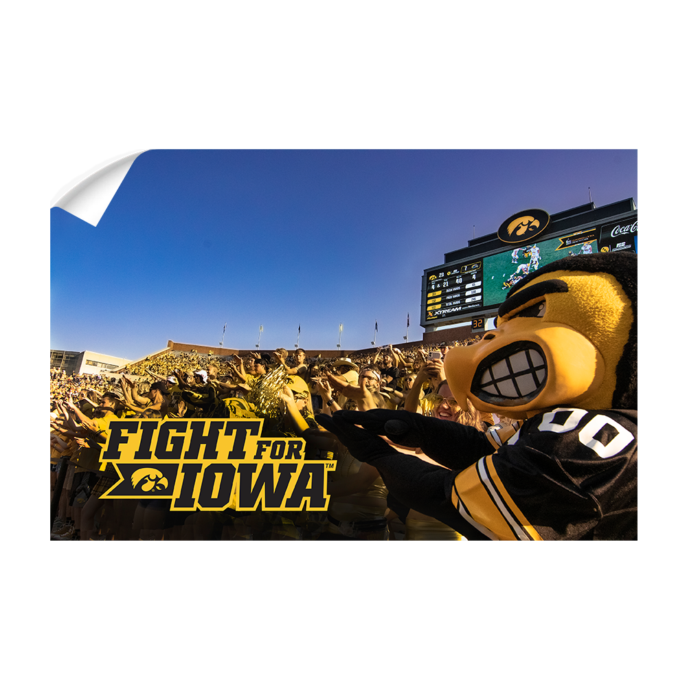 Iowa Hawkeyes - Herky Fight for Iowa - College Wall Art #Canvas