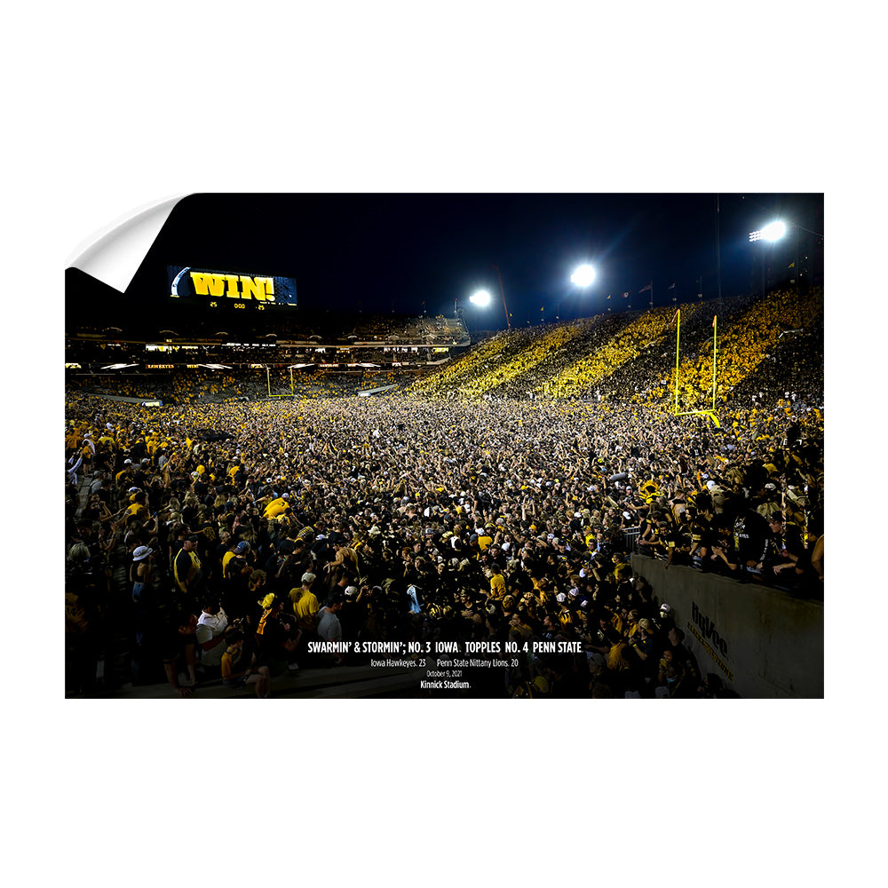 Iowa Hawkeyes - Swarmin' & Stomin' Kinnick Field No - College Wall Art #Canvas