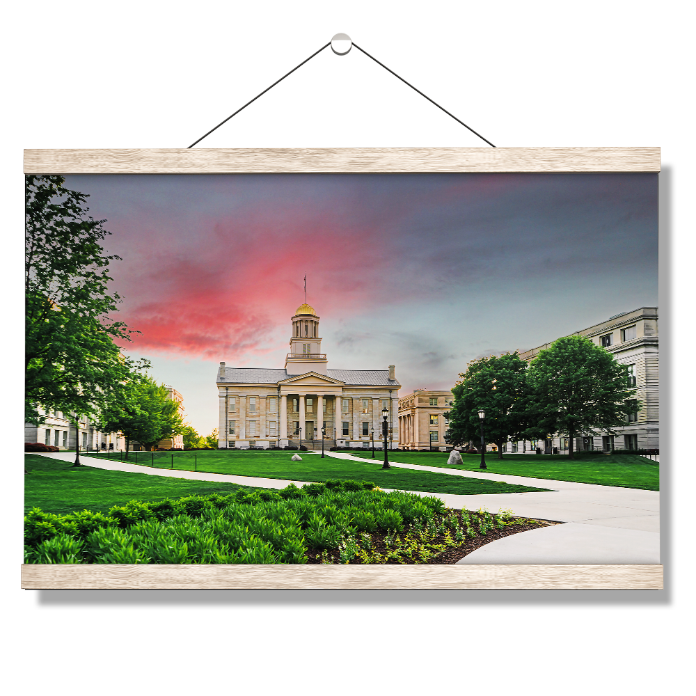 Iowa Hawkeyes - Campus Sunset Painting - College Wall Art #Canvas