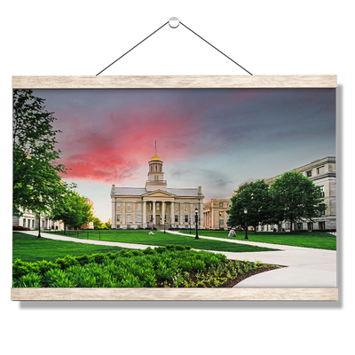 Iowa Hawkeyes - Campus Sunset Painting - College Wall Art #Hanging Canvas