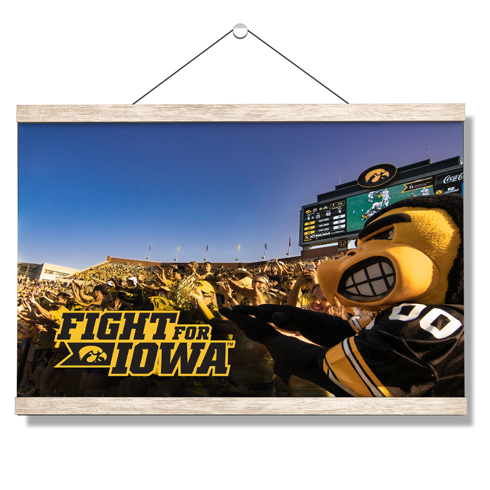 Iowa Hawkeyes - Herky Fight for Iowa - College Wall Art #Canvas